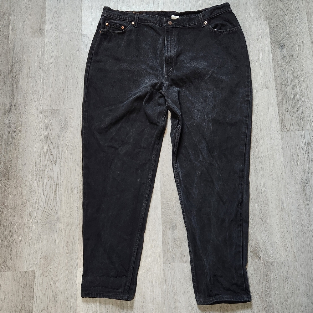 Vintage Women 41x31 Levis 550 Relaxed Fit Tapered Leg Jeans Y2K Washed Black USA